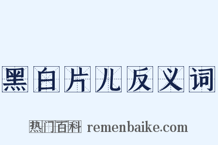 黑白片儿反义词是什么意思的图片